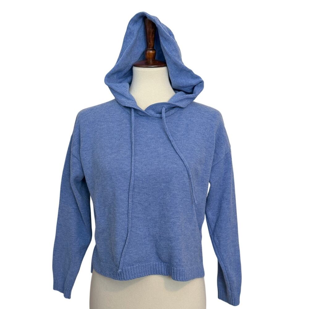 SIX/FIFTY Good Mood Smiley Hoodie Sweatshirt - Blue / White - Size Extra Small